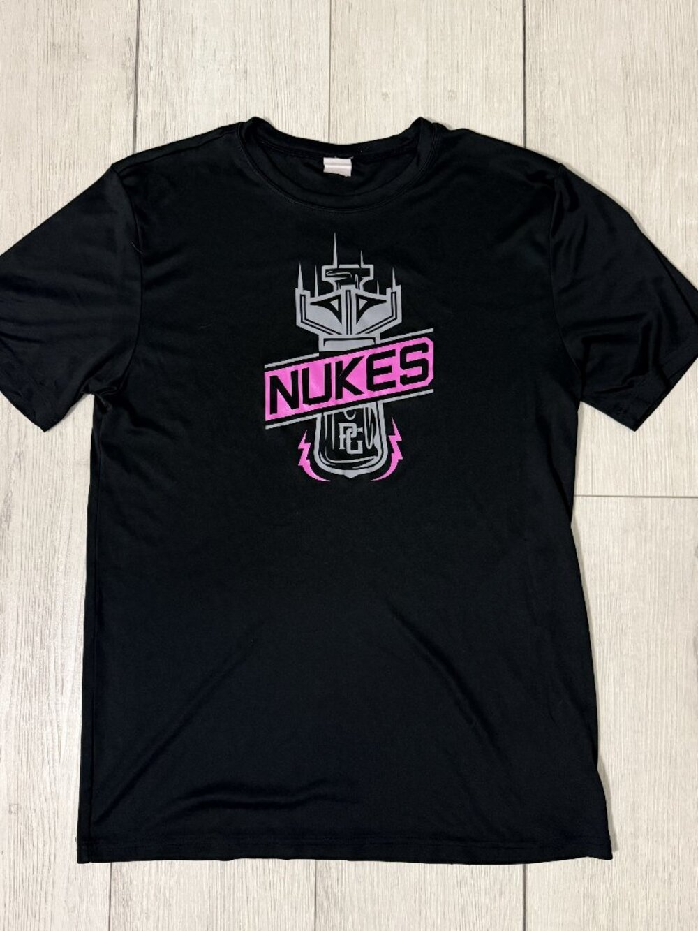 Perfect Game Baseball T-Shirt "Nukes" Graphic Print Dri-Fit Black/Pink Youth XL
